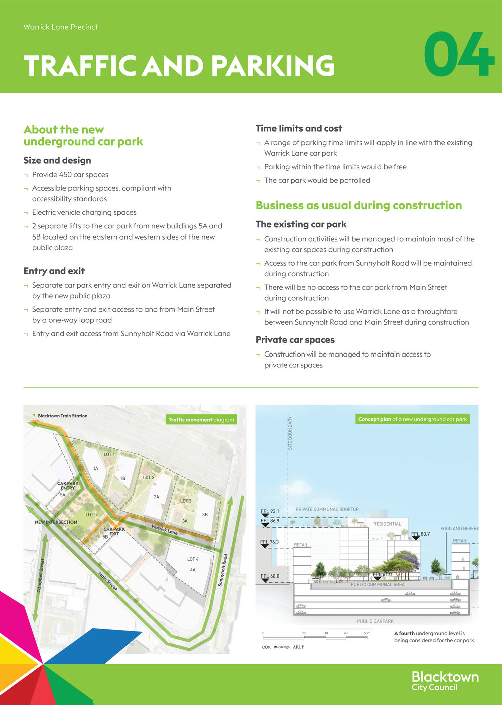 Warrick Lane Precinct Redevelopment 04, Traffic and Parking