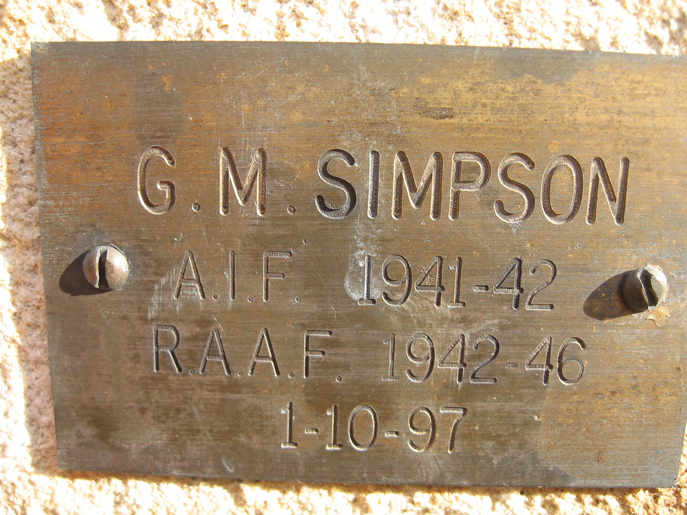 Plaque - Simpson, Gordon McClelland (AIF, RAAF)