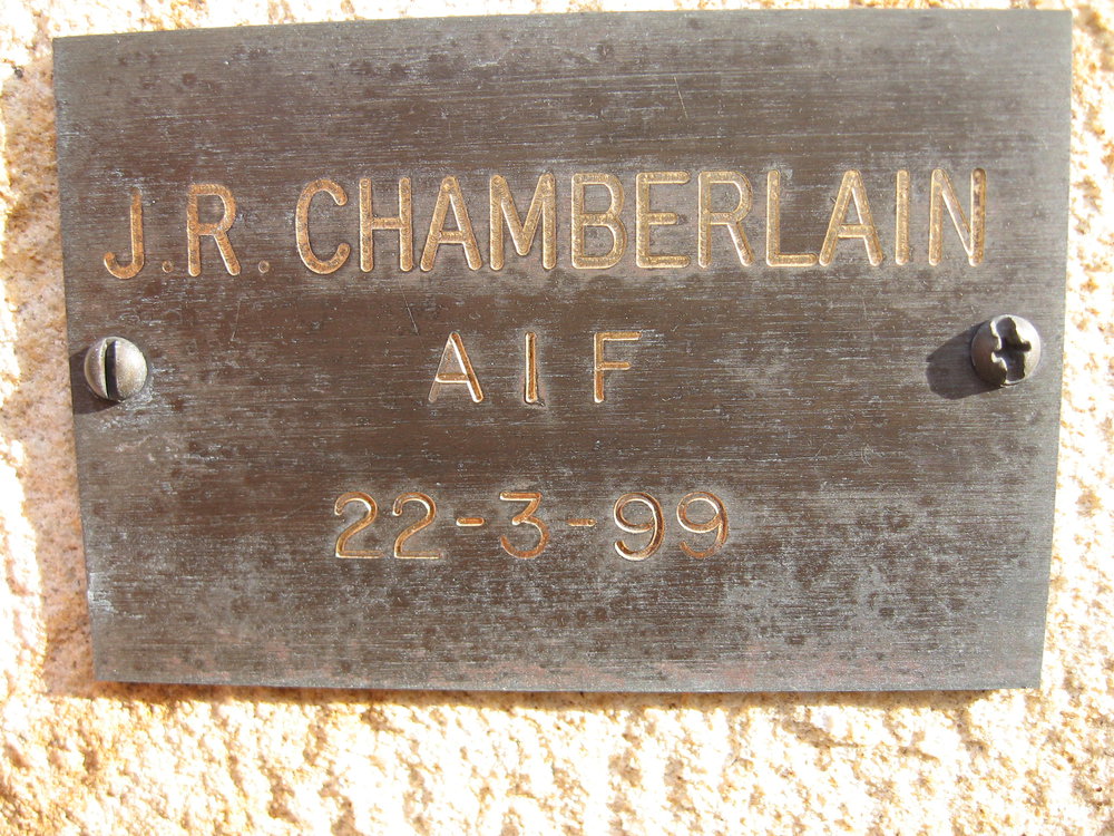 Plaque - Chamberlain, James Royce (AIF)