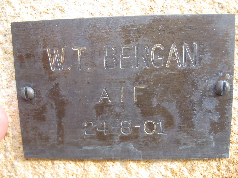 Plaque - Bergan, William Terrance Clark (AIF)