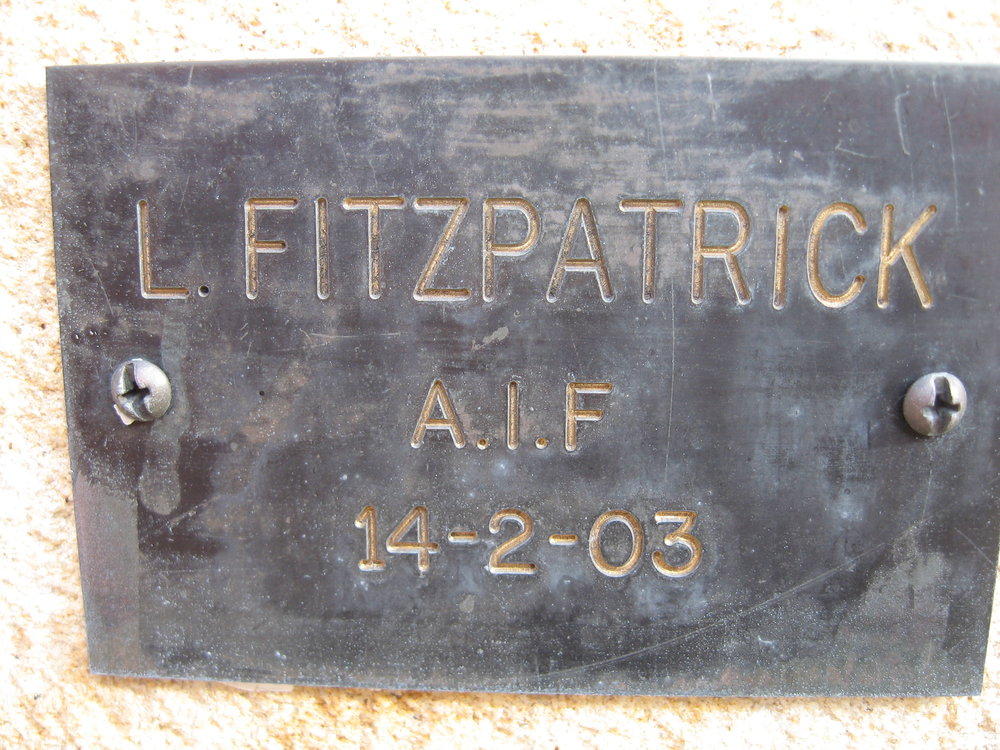 Plaque - Fitzpatrick, Launcelot Claude (AIF)