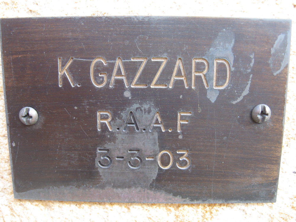 Plaque - Gazzard, Kenneth (RAAF)