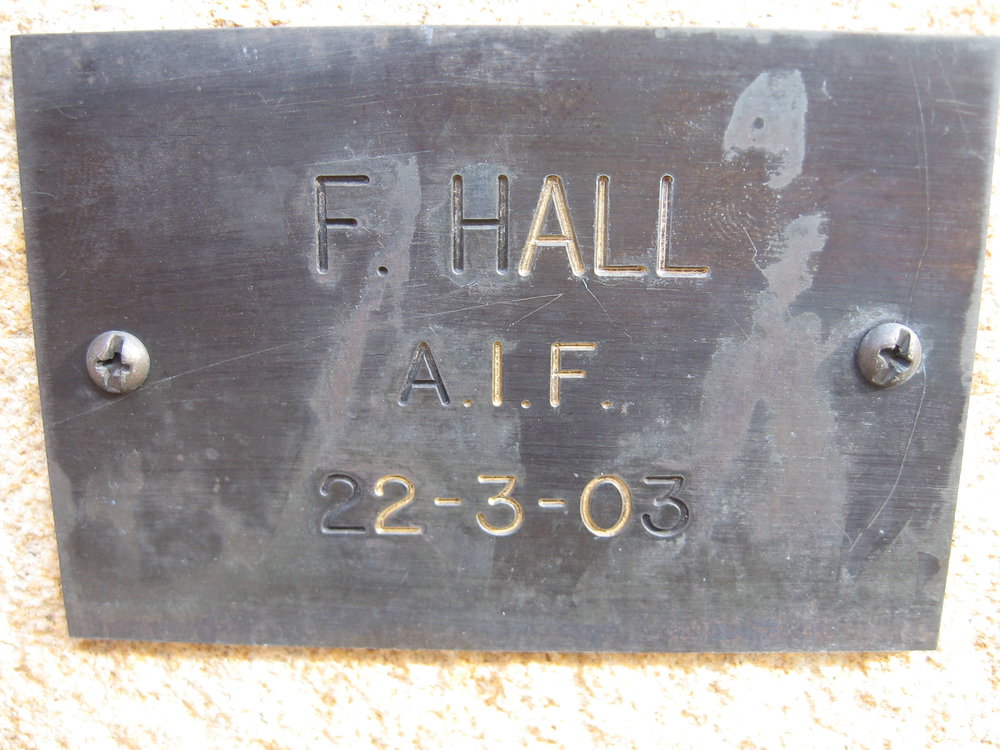 Plaque - Hall, F. (AIF)