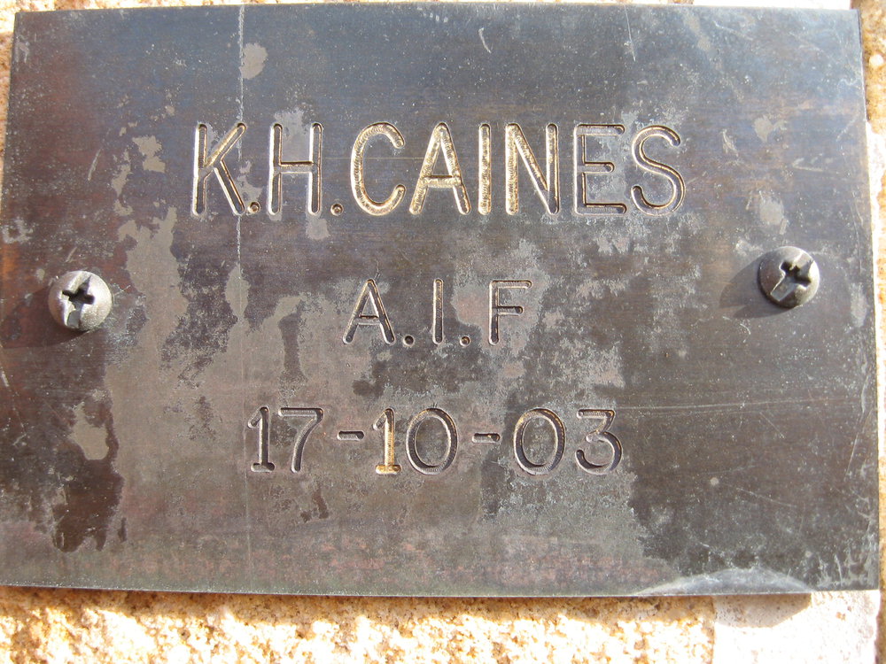 Plaque - Caines, Kenneth Henry (AIF)