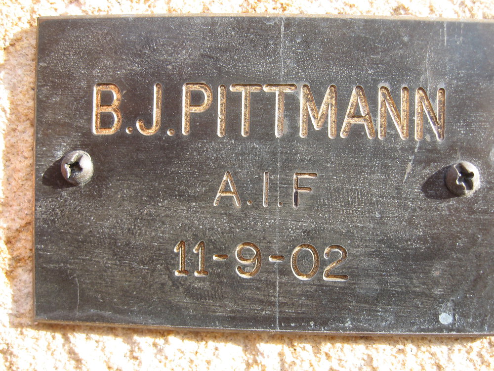Plaque - Pittmann, B.J. (AIF)