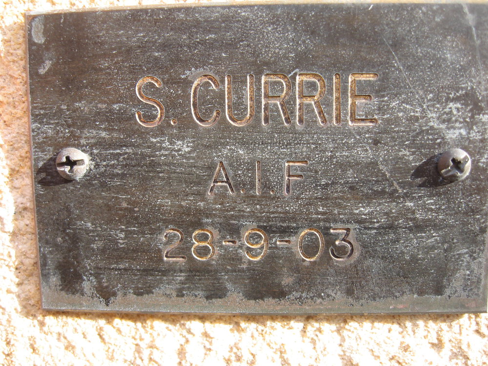 Plaque - Currie, S. (AIF)