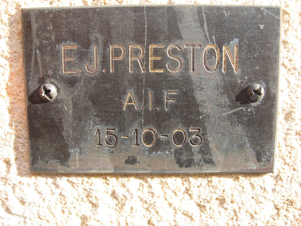 Plaque - Preston, E. J. (AIF)