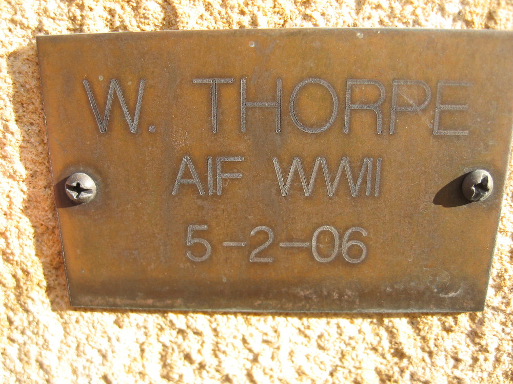 Plaque - Thorpe, William Percival (AIF, WWII)