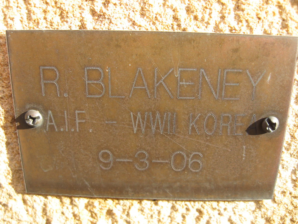 Plaque - Blakeney, Roy (AIF WWII, KOREA)