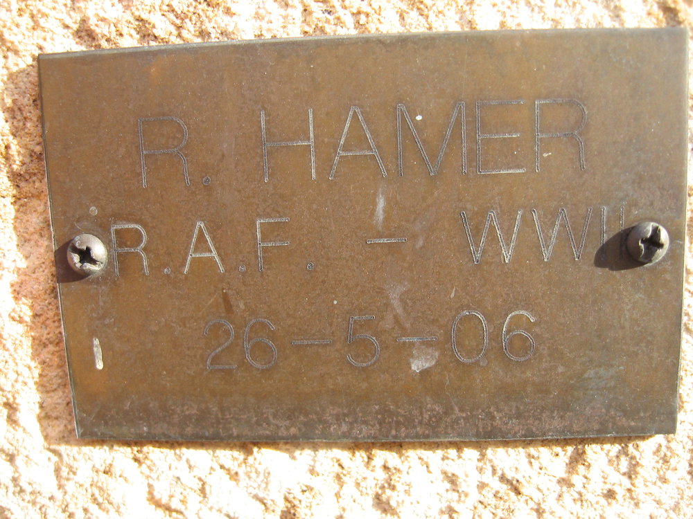 Plaque - Hamer, R. (RAF, WWII)