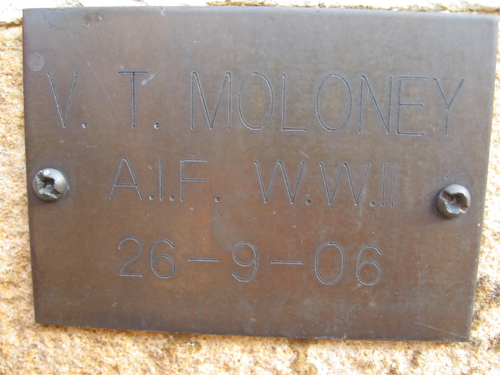 Plaque - Moloney, Vincent Thomas (AIF, WWII)