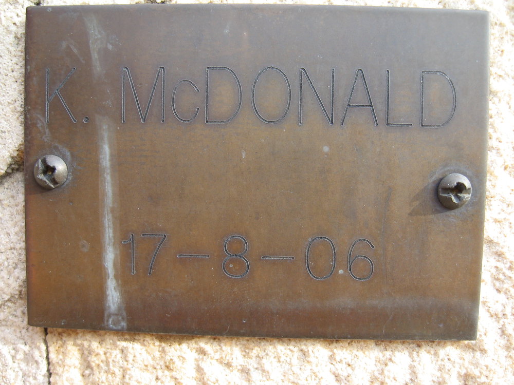 Plaque - McDonald, K.