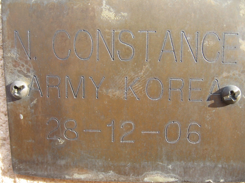 Plaque - Constance, Newell John (ARMY KOREA)