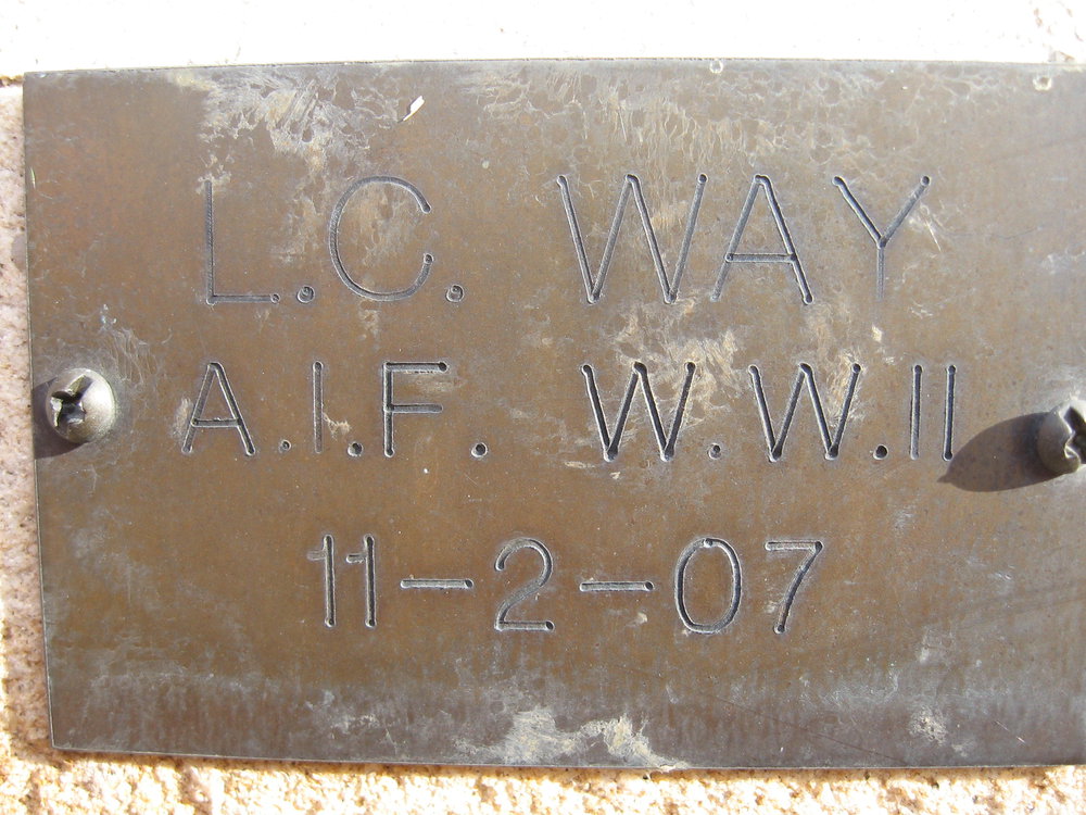 Plaque - Way, Leslie Charles (AIF, WWII)