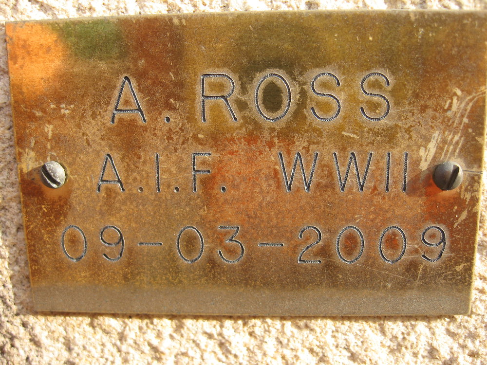 Plaque - Ross, A. (AIF, WWII)