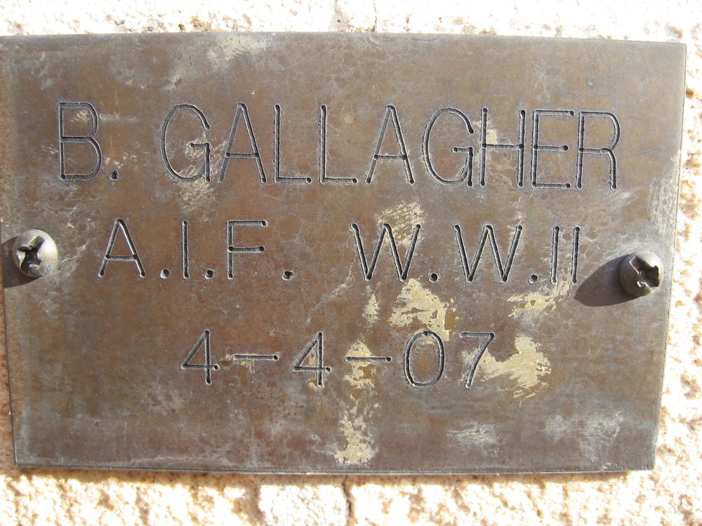 Plaque - Gallagher, Brian (AIF, WWII)