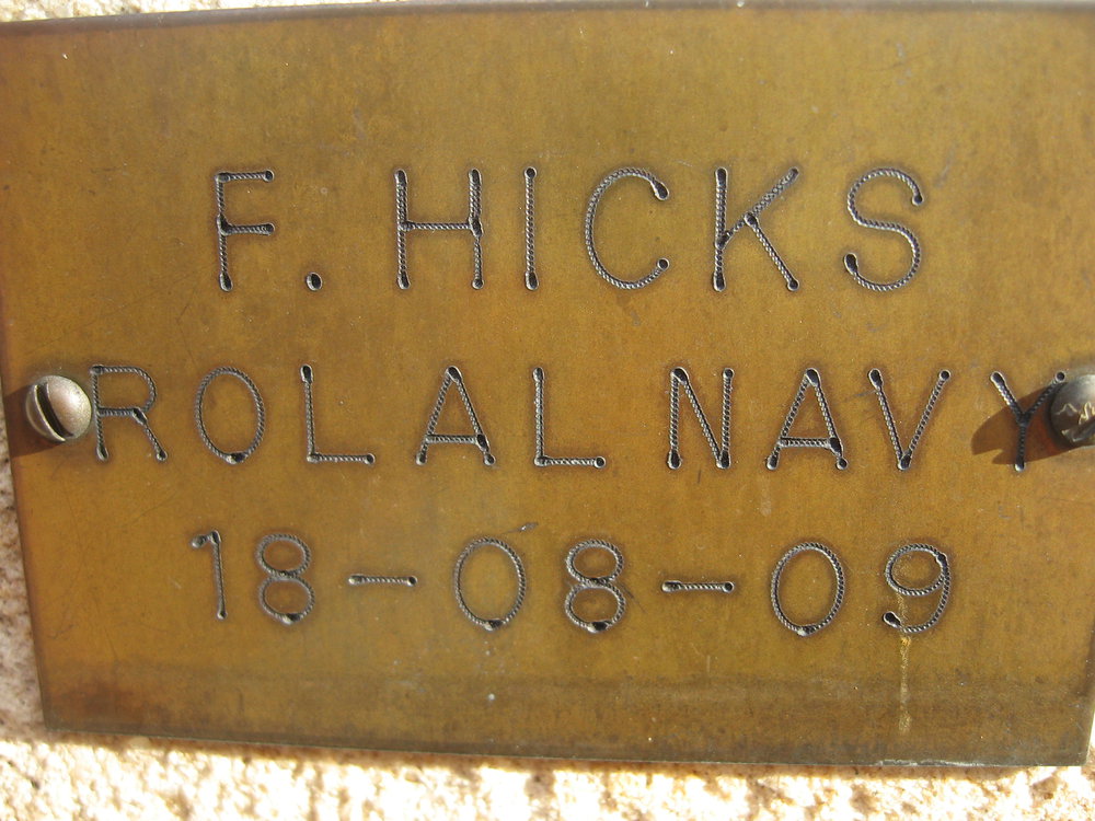 Plaque - Hicks, Frank (Royal Navy)