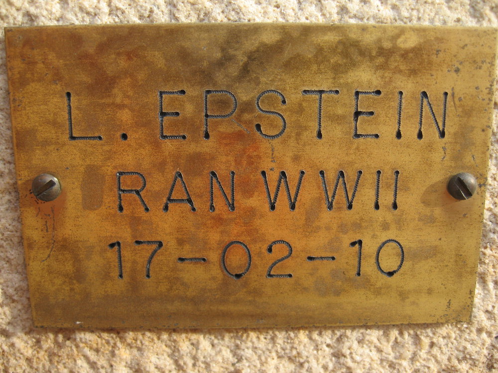 Plaque - Epstein, Jacob Louis (RAN WWII)