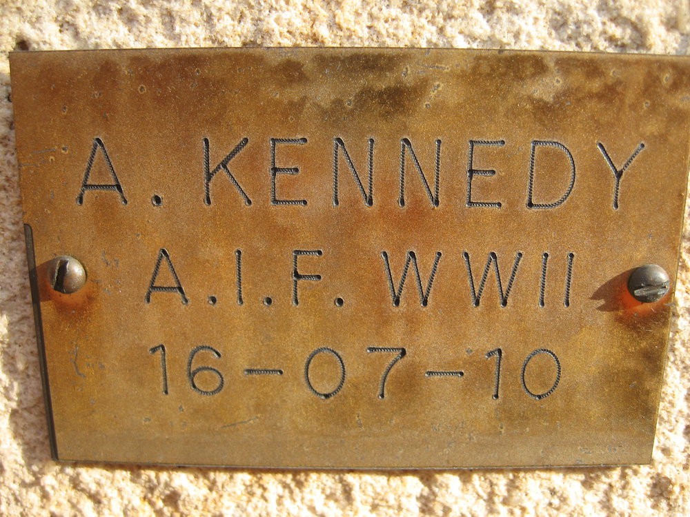 Plaque - Kennedy, Athol William (AIF, WWII)
