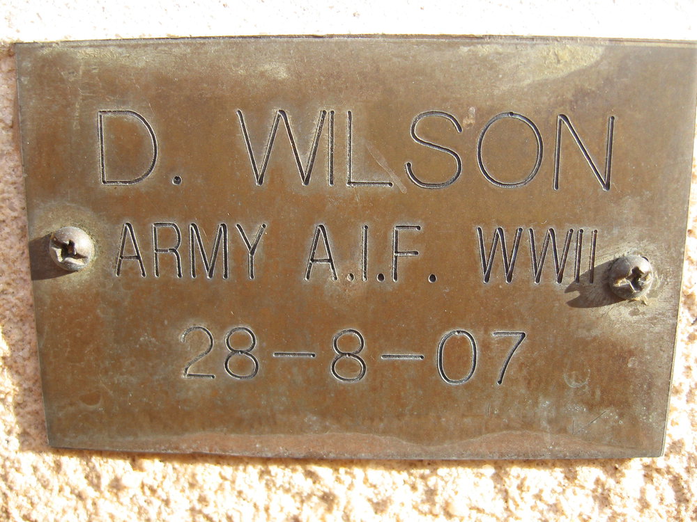 Plaque - Wilson, D. (Army AIF, WWII)