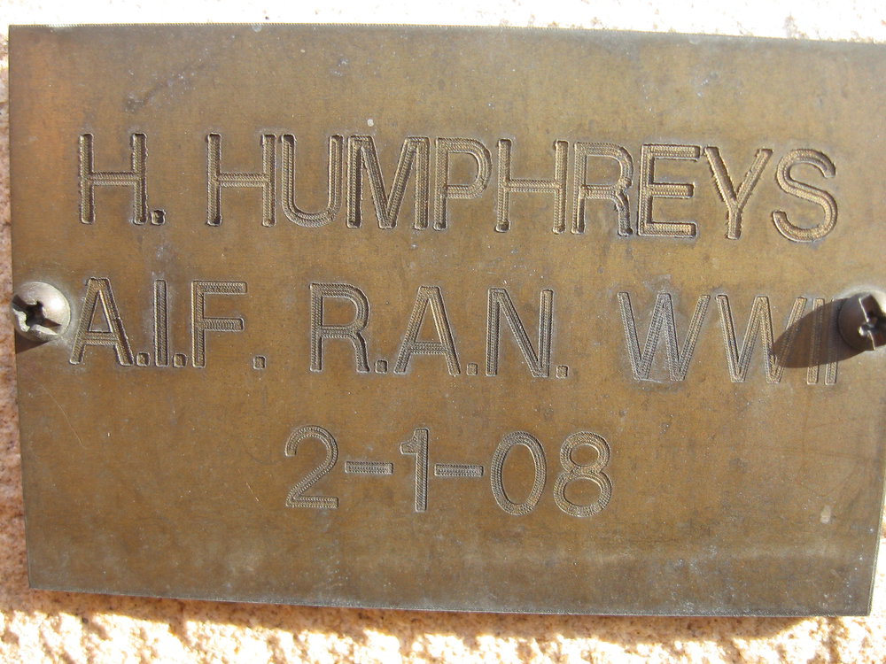 Plaque - Humphreys, Harold William John (AIF, RAN, WWII)