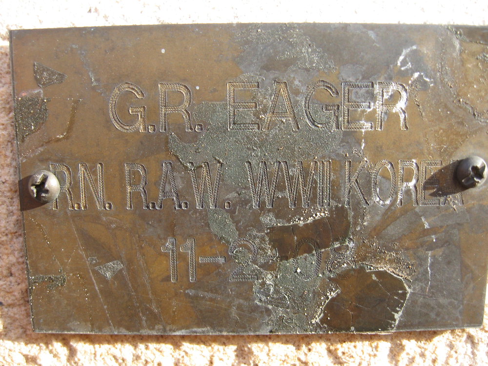 Plaque - Eager, George Robert (RN, RAW[RAN], WWII KOREA)