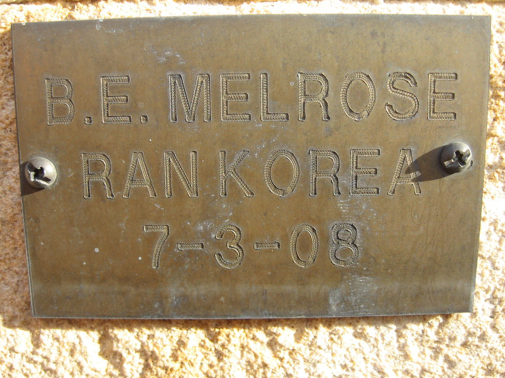 Plaque - Melrose, Brian Eric (RAN KOREA)