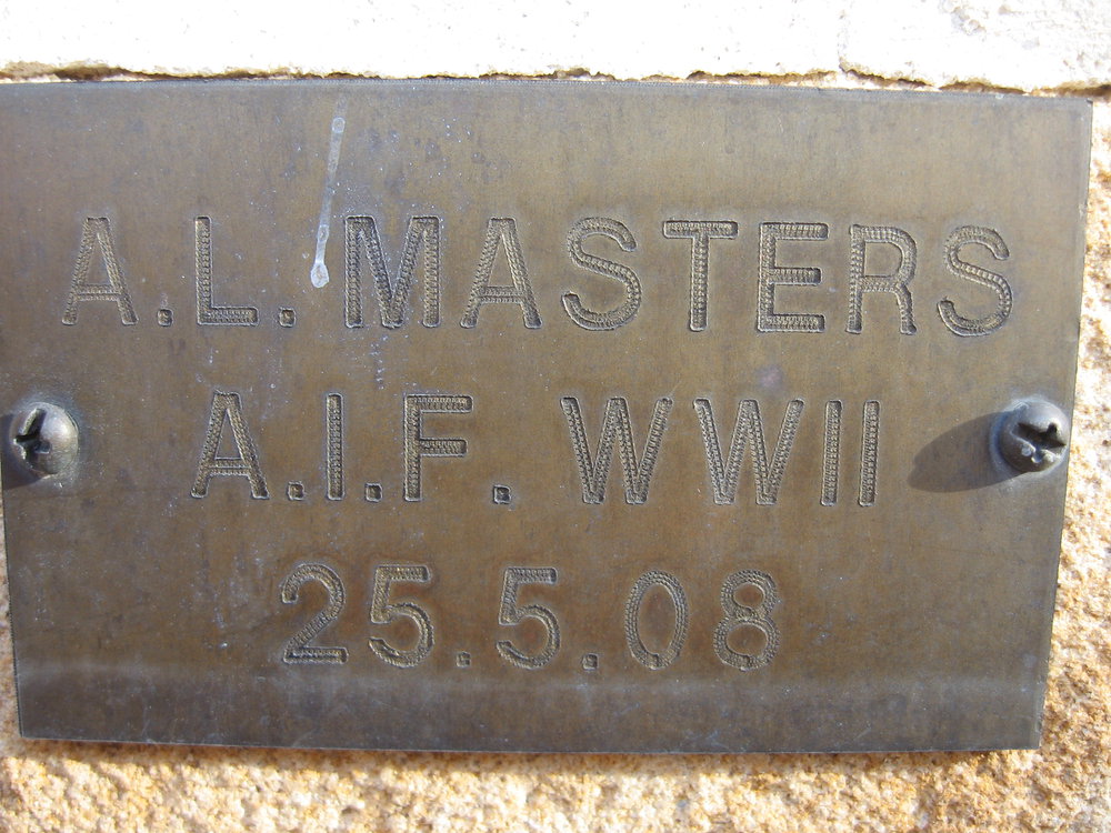 Plaque - Masters, Arthur Lloyd (AIF, WWII)