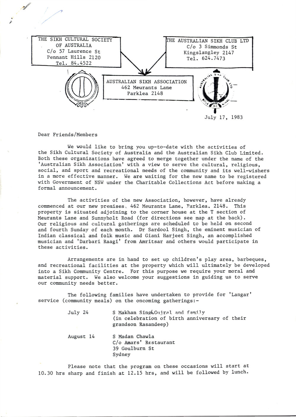 Formation of Australian Sikh Association