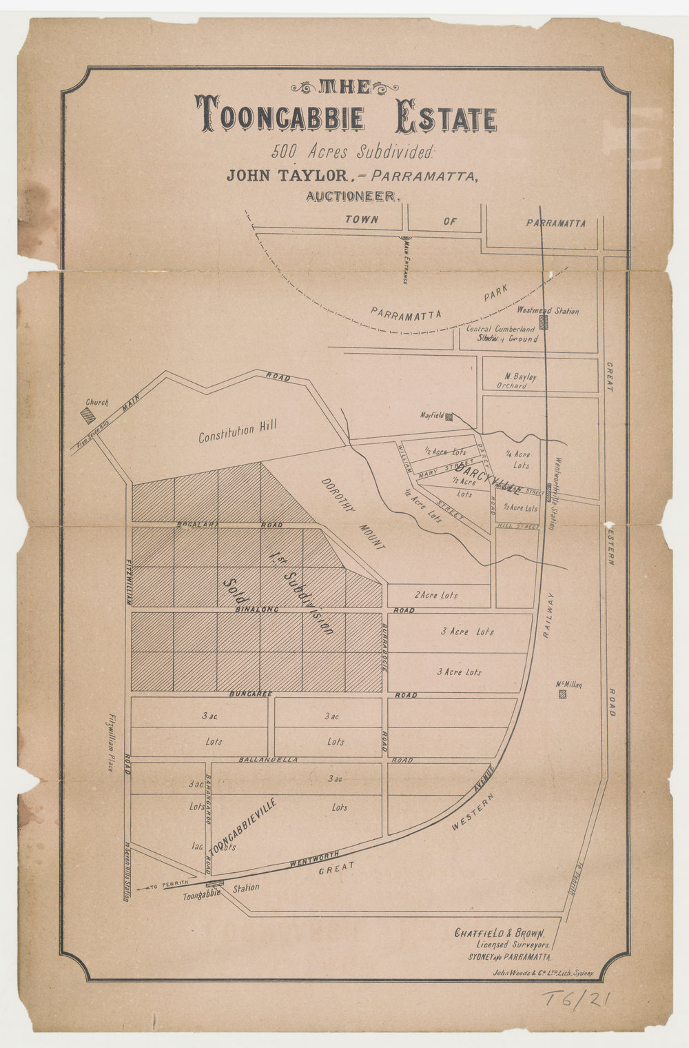 Toongabbie Estate, Toongabbie (2nd subdivision), 1886