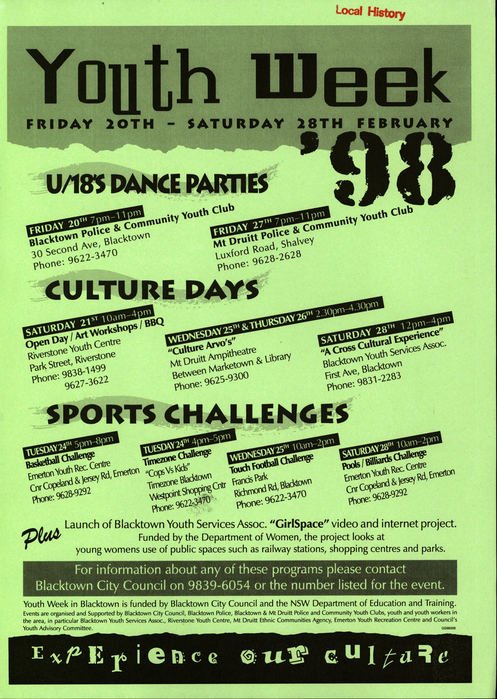 Youth Week, 1998