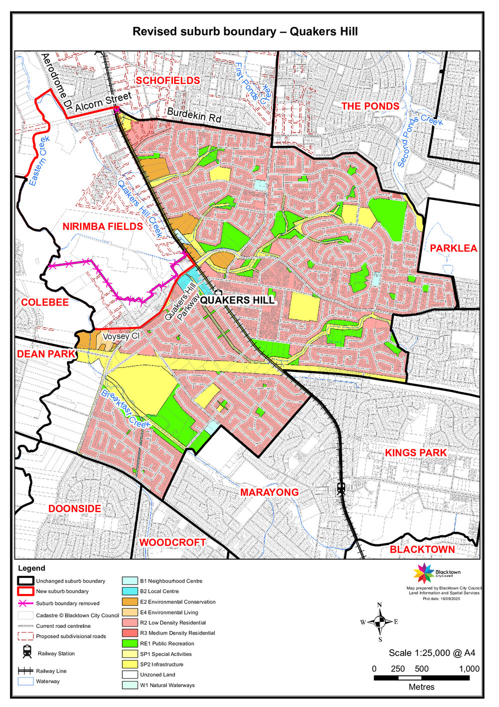 Quakers Hill - suburb map, November 2020