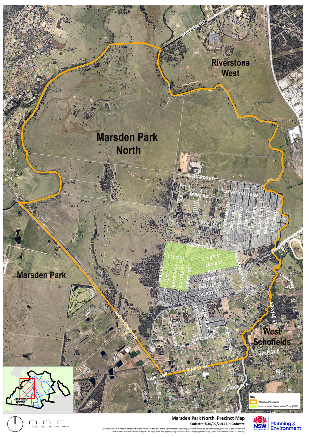 Marsden Park North Precinct Map, 2014