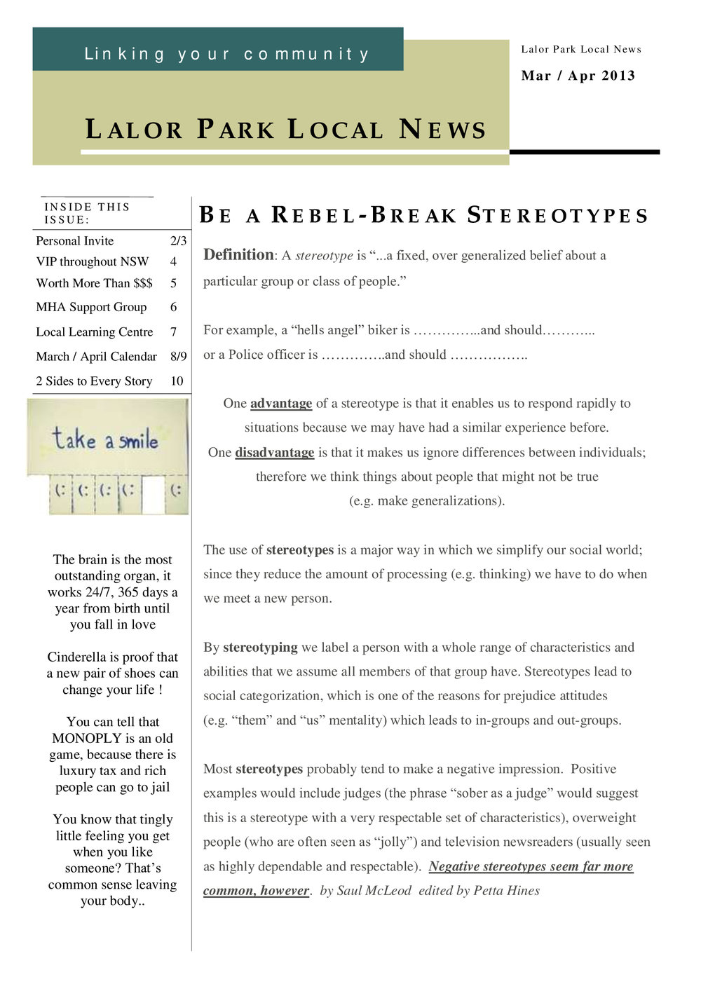 Lalor Park Local newsletter, Mar/Apr 2013