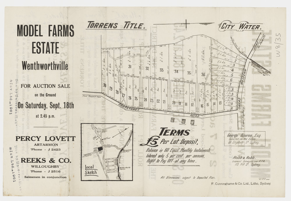 Model Farms Estate, Wentworthville, 1920
