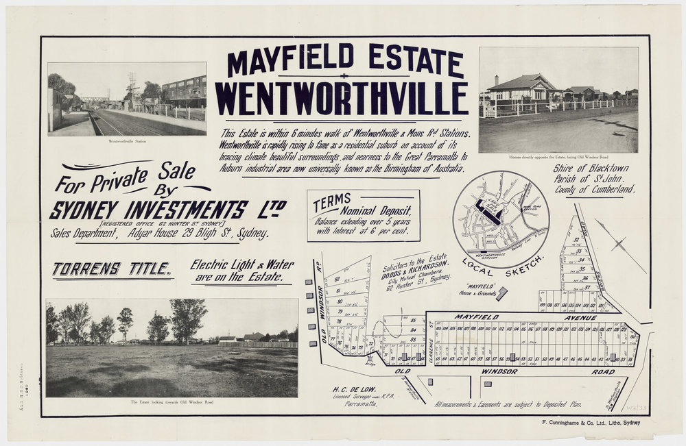 Mayfield Estate, Wentworthville, c1915