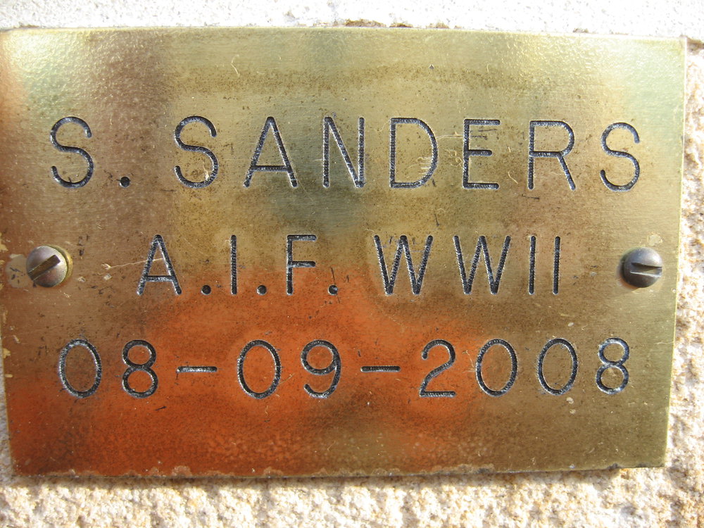 Plaque - Sanders, Sidney (AIF, WWII)