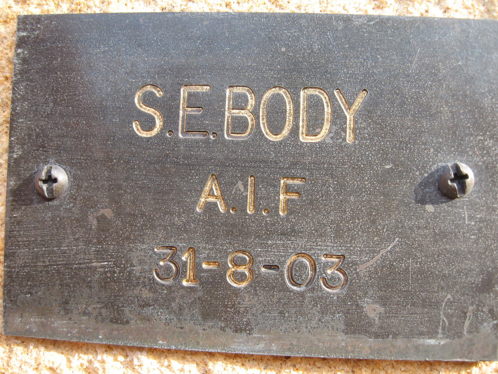 Plaque - Body, Sidney Ernest (AIF)