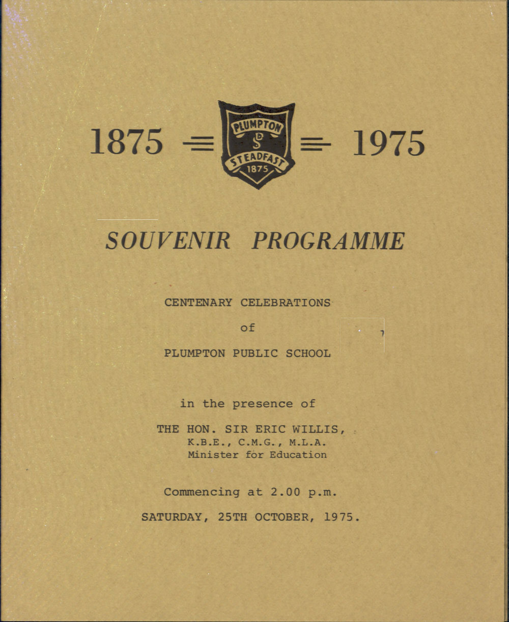 Plumpton Public School, Souvenir Programme, 1975