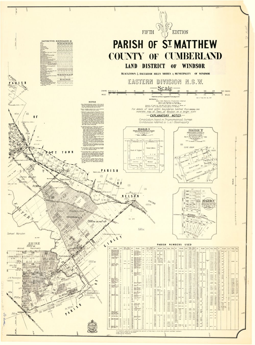 Parish of St Matthew, County of Cumberland map, 1957