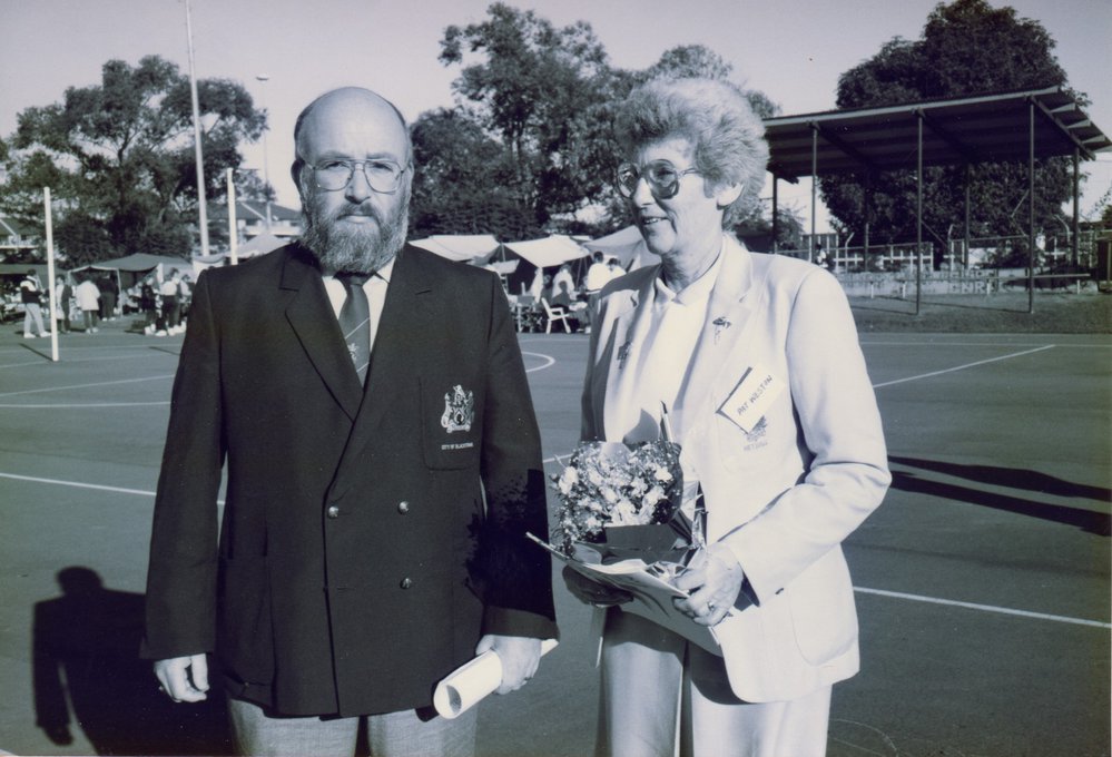 Mayor Robert Sinclair with Pat Weston