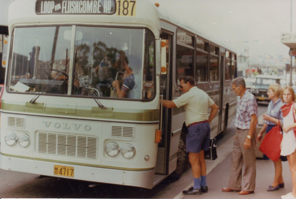 People boarding bus at Flushcombe Road, Blacktown