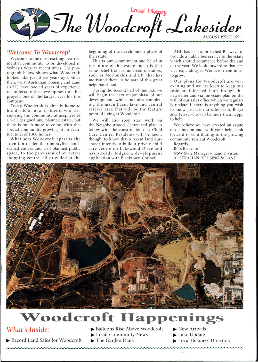 Woodcroft Lakesider newsletter, August 1994
