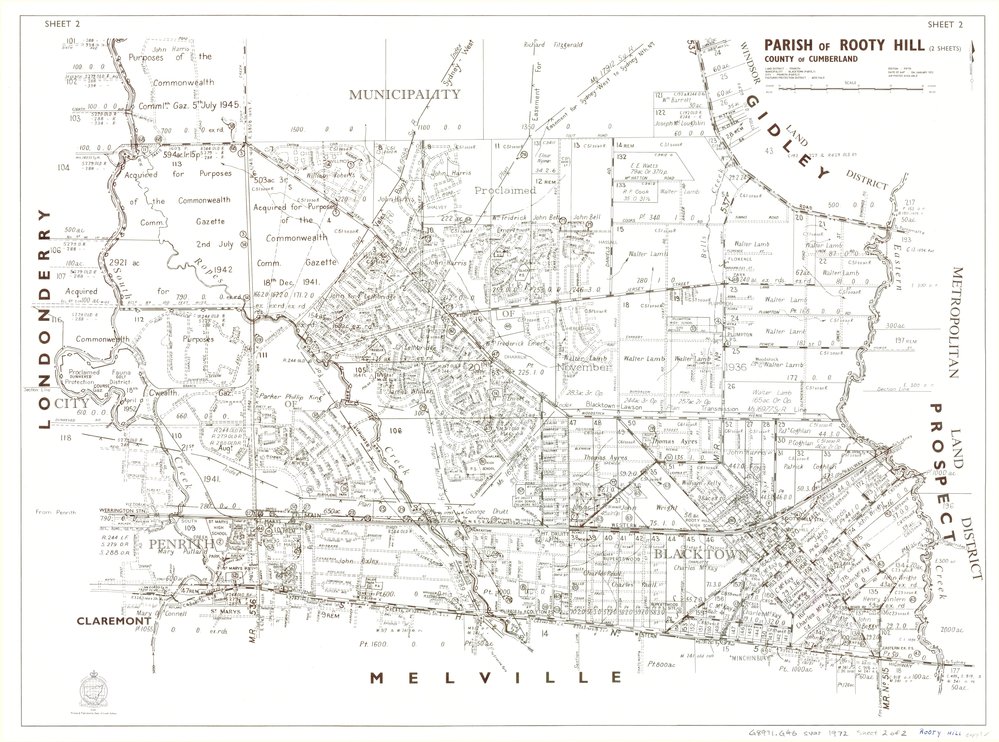 Parish of Rooty Hill, County of Cumberland, Sheet 2, 1972