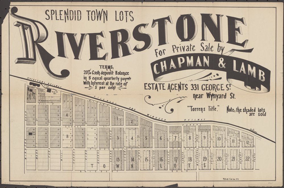 Riverstone Town lots, c 1886