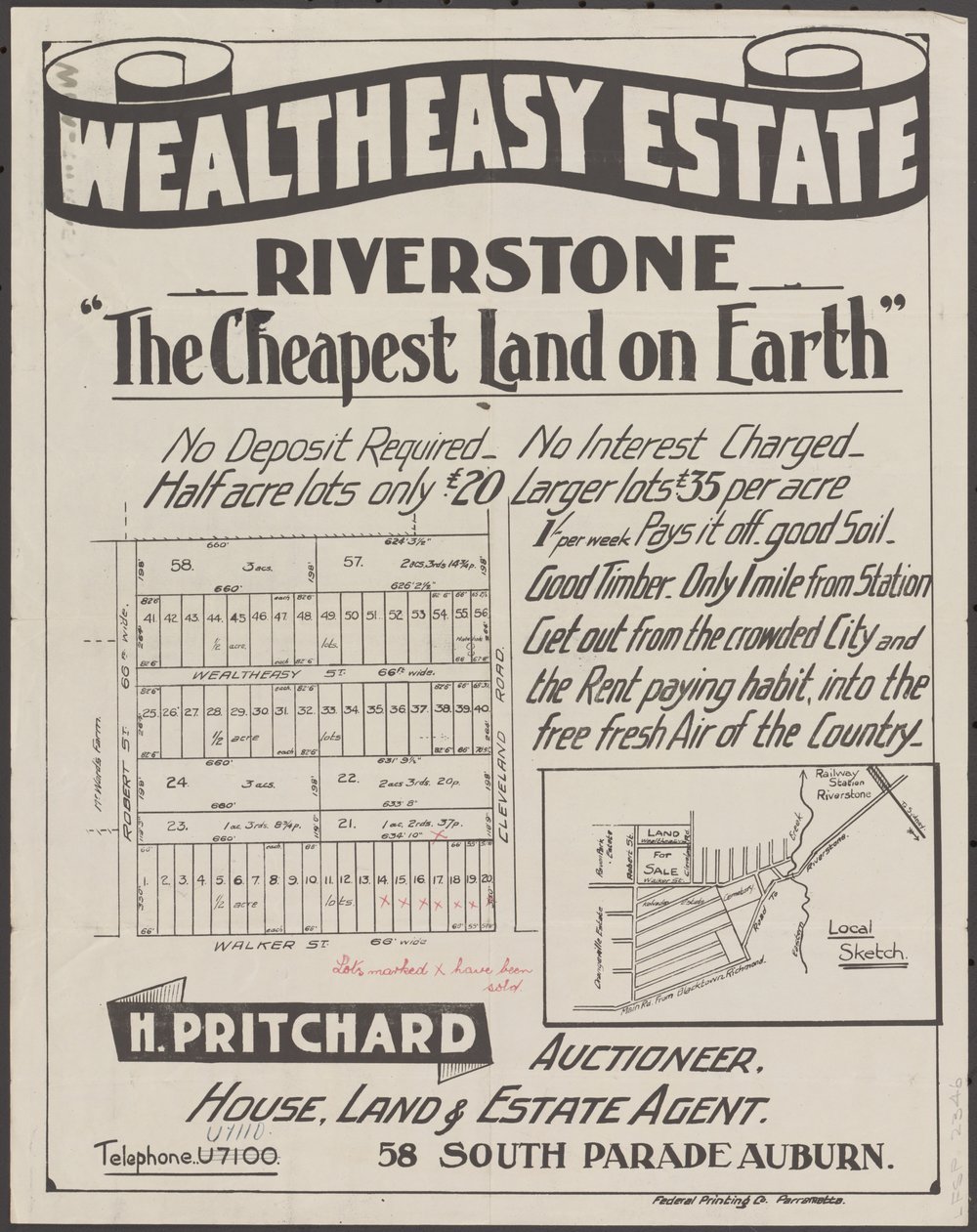 Wealtheasy Estate, Riverstone, c1918