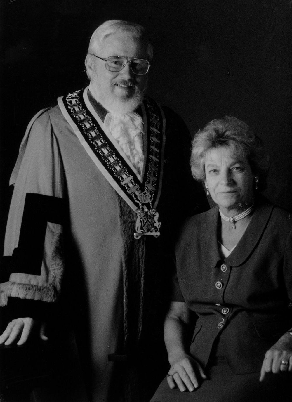 Portrait of Mayor Michael Corbin and wife Mrs Corbin