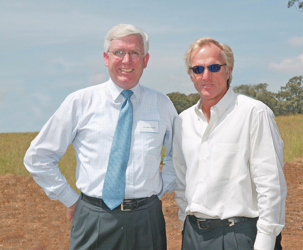 General Manager Ian Reynolds with Greg Norman