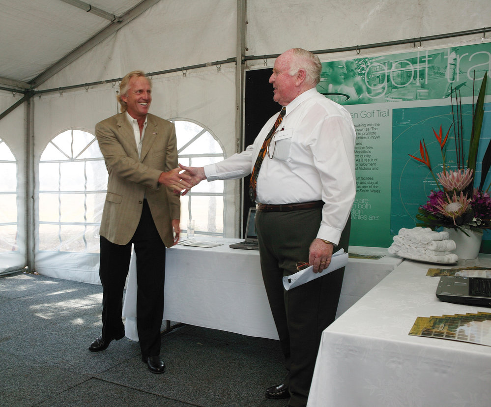 Mayor Leo Kelly with Greg Norman