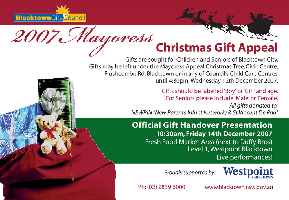 Mayoress Christmas Gift Appeal, 2007
